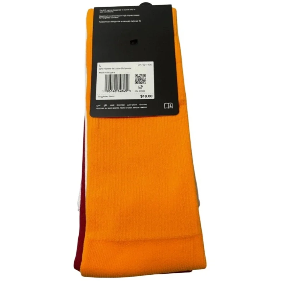 Nike Stadium Galatasaray AS Mens Home Soccer Socks White Orange Maroon DN7621
